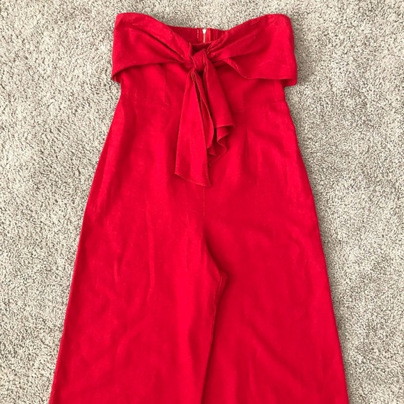 Gypsies & Moonlight Jumpsuit Womens Size 7 Red Strapless Cropped - Picture 9 of 14